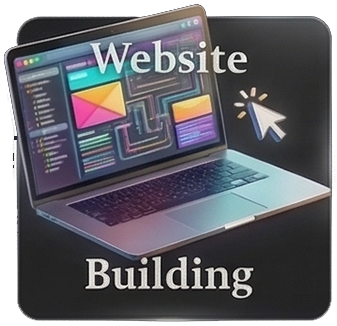 Website building service graphic for custom website design, website development, and lead generation